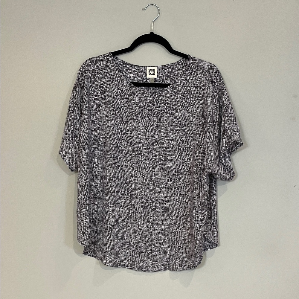 Anne Klein Black and White Short Sleeve Top